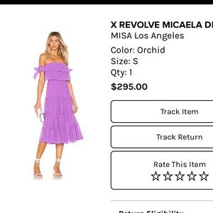 NWT Misa Los Angles X Revolve Michela Dress in Orchid